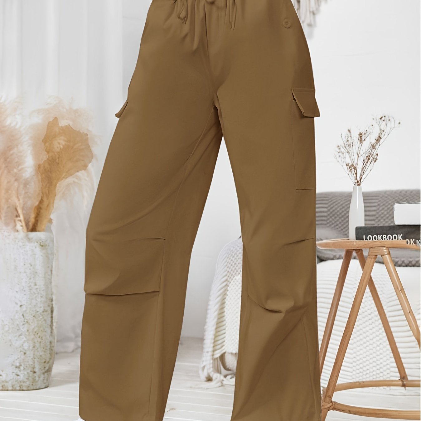 dunnmall Y2K Oversized Cargo Straight Casual Pants, Straight Loose Low Waist Casual Pants, Women's Clothing