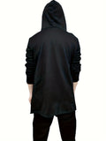 dunnmall  Solid Open Front Hoodie, Gothic Long Sleeve Hoodie Coat, Women's Clothing