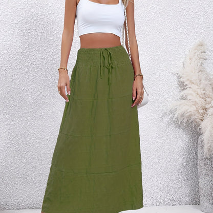 dunnmall  Casual Loose Simple Solid High Waist Fashion Skirts, Women's Clothing