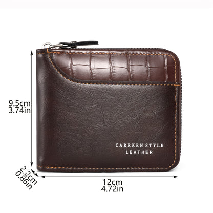 1pc Stylish Mens Zipper Wallet - Fashionable, Secure & Durable with Multi-Card Slots - Perfect Versatile Card Holder for Gifting on Christmas & Holidays