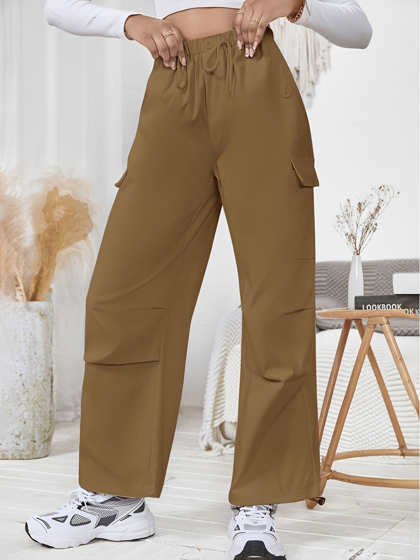 dunnmall Y2K Oversized Cargo Straight Casual Pants, Straight Loose Low Waist Casual Pants, Women's Clothing