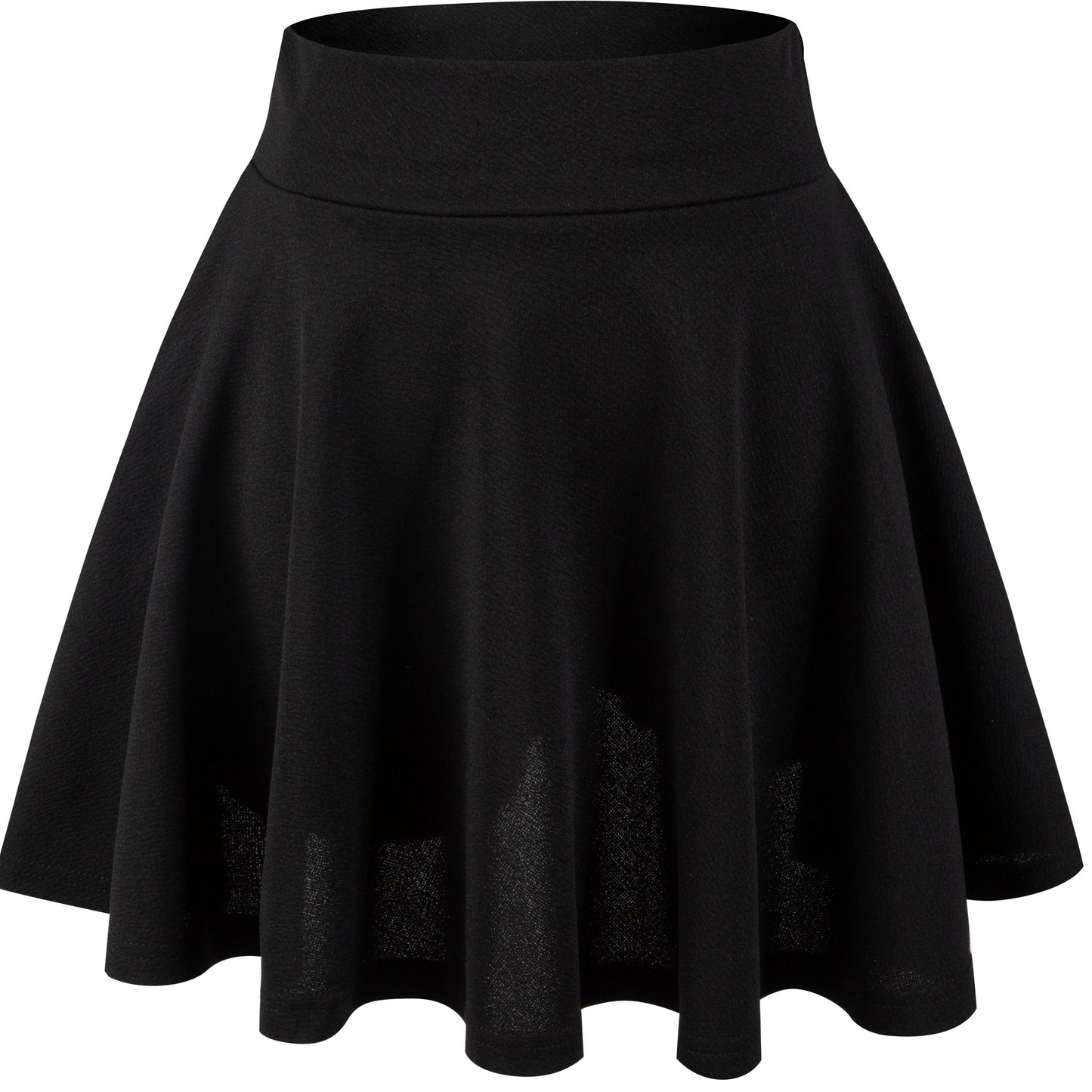 dunnmall  Kpop Solid High Waist Skater Skirts, Casual Pleated Comfy Mini Skirts For Spring & Summer, Women's Clothing