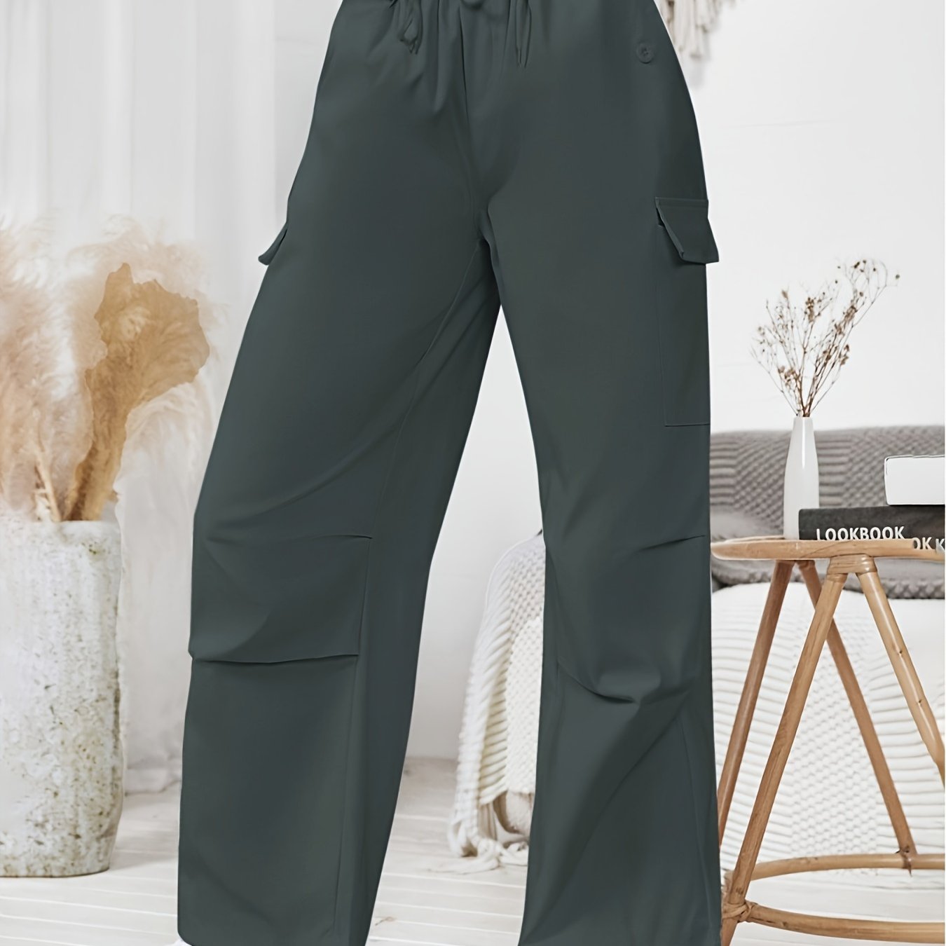 dunnmall Y2K Oversized Cargo Straight Casual Pants, Straight Loose Low Waist Casual Pants, Women's Clothing