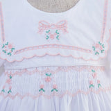 2Pcs Toddler Smocking Dresses For Baby Girl Handmade Smocked Frock Infant Embroidery Dress Children Boutique Spanish Clothes 210317