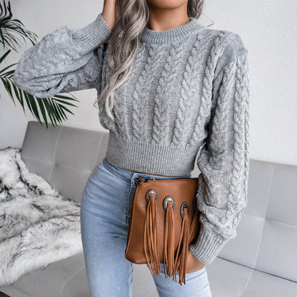 Dunnmall Misty Days Crop Sweater