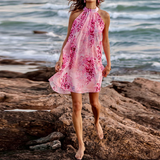 Dunnmall Island Sun Halter Neck Mini Dress