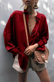 Dunnmall Solid Color Loose Cardigan Shirt