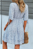Dunnmall Fashion Street Print V Neck A Line Mini Dresses(4 Colors)