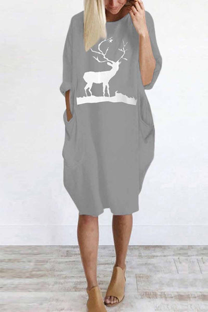 Dunnmall Loose Print Dress