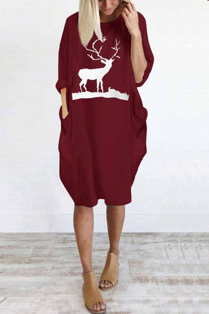 Dunnmall Loose Print Dress