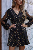 Dunnmall Lace bronzing print Mini Dresses