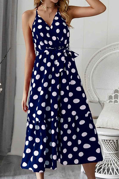 Dunnmall Polka Dot Strap Midi Dress(3 Colors)