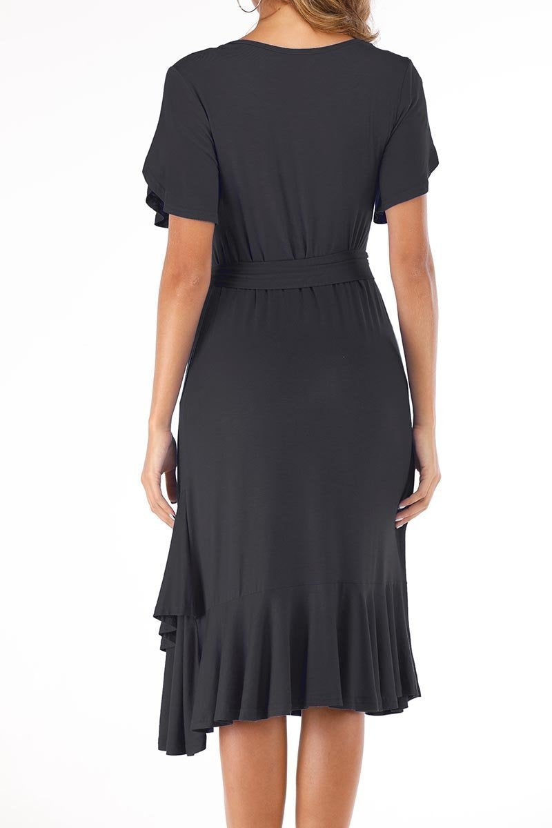 Dunnmall Casual Midi Dress with Belt(4 Colors)