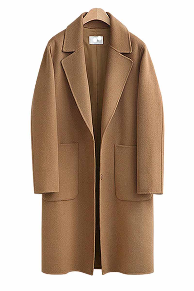 Dunnmall Loose Thick Solid Color Coat