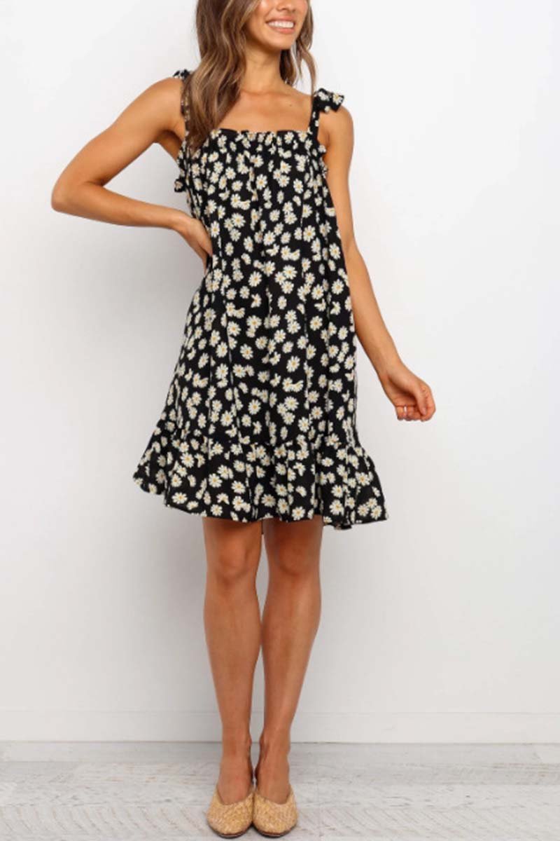 Dunnmall Daisy Print Loose Dress