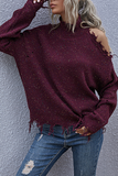 Dunnmall High Neck Cold-Shoulder Sweater