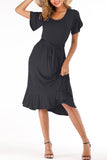 Dunnmall Casual Midi Dress with Belt(4 Colors)