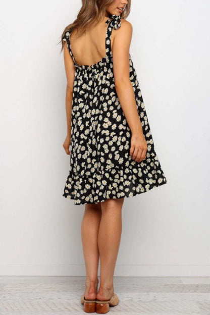 Dunnmall Daisy Print Loose Dress