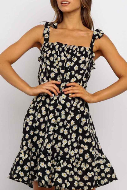 Dunnmall Daisy Print Loose Dress