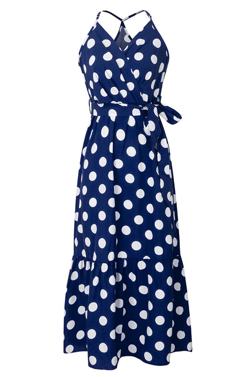 Dunnmall Polka Dot Strap Midi Dress(3 Colors)