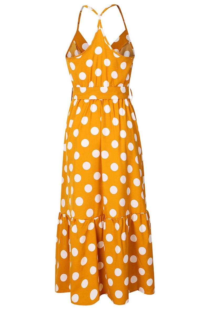 Dunnmall Polka Dot Strap Midi Dress(3 Colors)