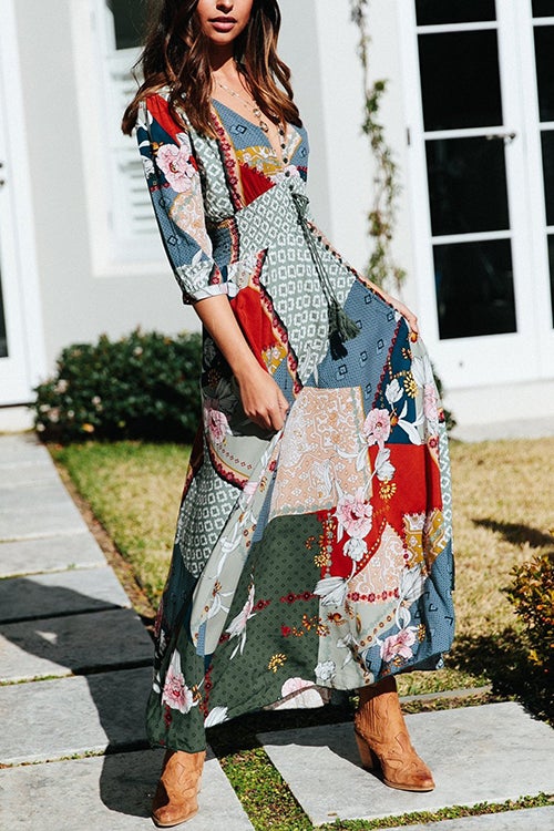 Dunnmall Take You There Print Maxi Dress