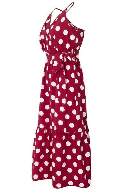 Dunnmall Polka Dot Strap Midi Dress(3 Colors)