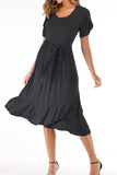 Dunnmall Casual Midi Dress with Belt(4 Colors)
