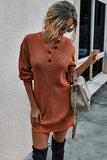 Dunnmall Fashion Button Solid Color Knitting Dress