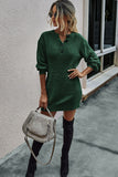 Dunnmall Fashion Button Solid Color Knitting Dress