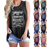 Dunnmall Women's Smooth As Tennessee Whiskey Sweet As Strawberry Wine Tank Top