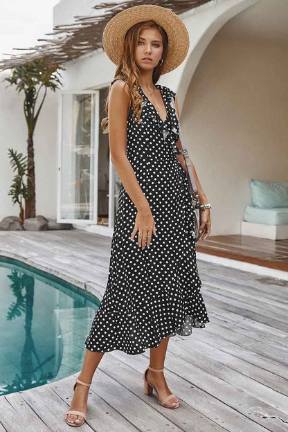 Dunnmall Fashion Dot Print Vest Dress