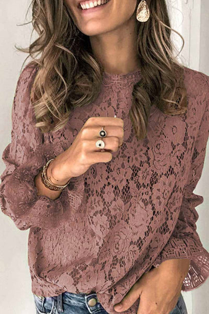 Dunnmall Fashion Openwork Lace Top