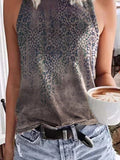 Dunnmall Floral-Print Sleeveless Shirts & Tops