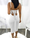 Dunnmall DressSexy Bandage Strappy Back Bodycon