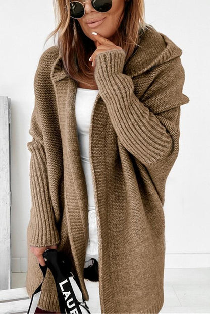 Dunnmall Fall for Nyc Solid Hooded Casual Cardigan