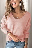 Dunnmall Casual V Neck Striped Sweater
