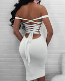 Dunnmall DressSexy Bandage Strappy Back Bodycon