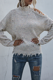 Dunnmall High Neck Cold-Shoulder Sweater