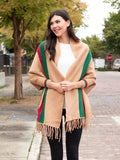 Dunnmall Luxurious Fringe Stripe Shawl