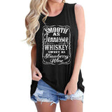 Dunnmall Women's Smooth As Tennessee Whiskey Sweet As Strawberry Wine Tank Top
