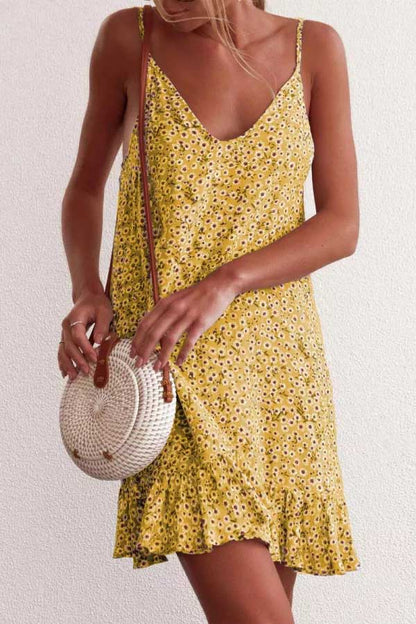 Dunnmall Sexy Summer Sling Floral Print Dress