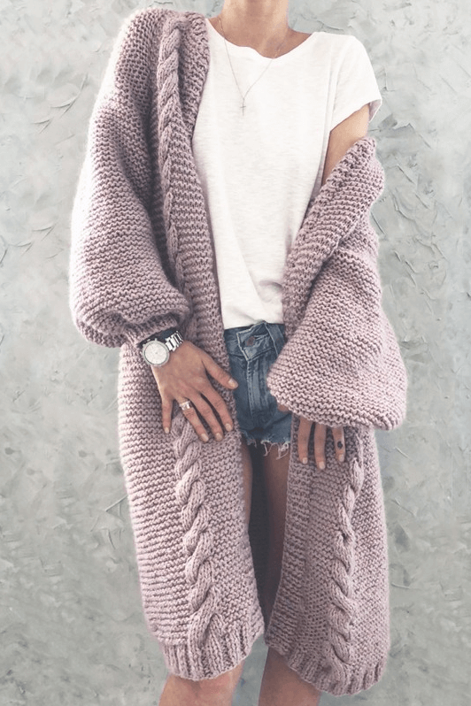 Dunnmall Warm Fashion Knit Sweater Cardigan Coat